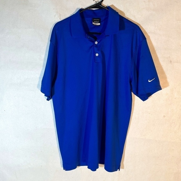 NIKE Golf Lexus Button Up Blue Polo Athletic Golfing Golfer Tee Top - Picture 1 of 6